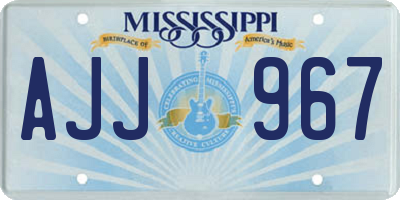 MS license plate AJJ967