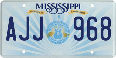 MS license plate AJJ968