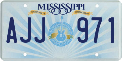 MS license plate AJJ971