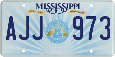 MS license plate AJJ973