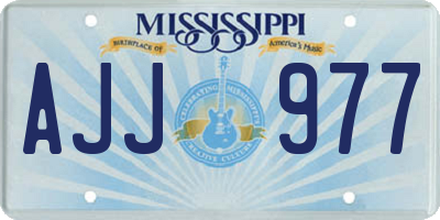 MS license plate AJJ977