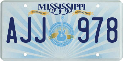 MS license plate AJJ978