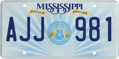 MS license plate AJJ981