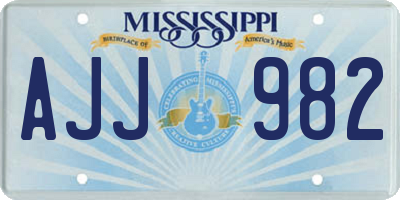 MS license plate AJJ982