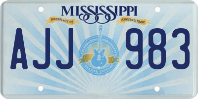 MS license plate AJJ983
