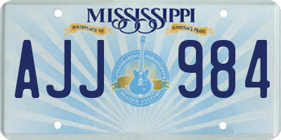 MS license plate AJJ984