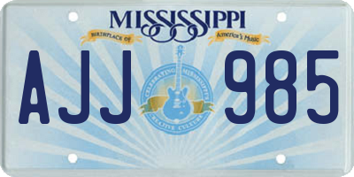 MS license plate AJJ985