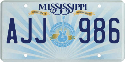 MS license plate AJJ986