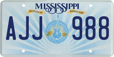 MS license plate AJJ988
