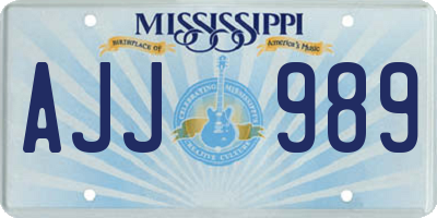 MS license plate AJJ989