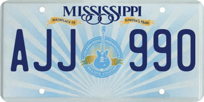 MS license plate AJJ990