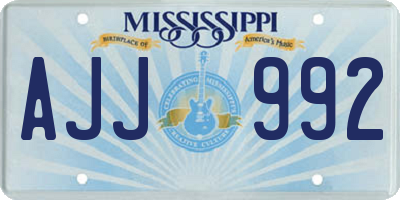MS license plate AJJ992