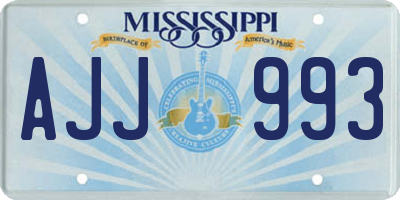MS license plate AJJ993
