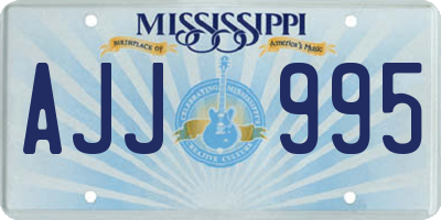 MS license plate AJJ995