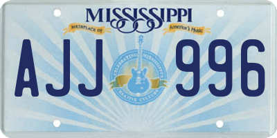 MS license plate AJJ996