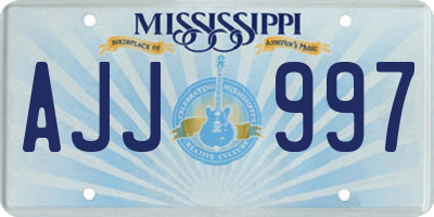 MS license plate AJJ997