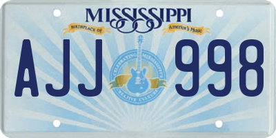 MS license plate AJJ998