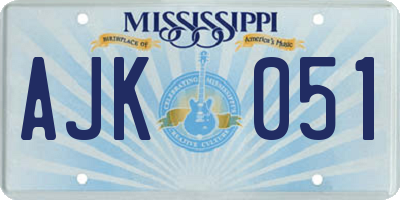 MS license plate AJK051