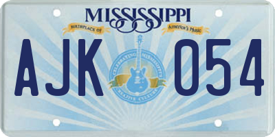 MS license plate AJK054