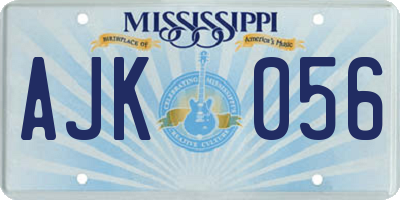 MS license plate AJK056