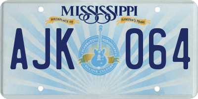MS license plate AJK064