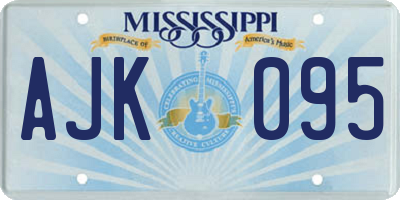 MS license plate AJK095