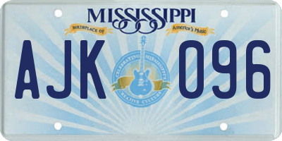 MS license plate AJK096