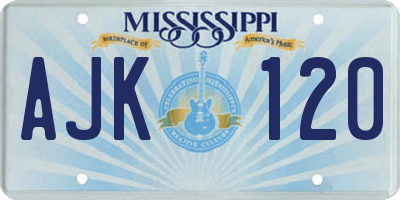 MS license plate AJK120