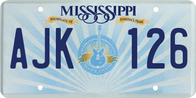 MS license plate AJK126