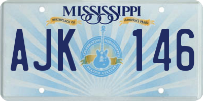MS license plate AJK146