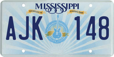 MS license plate AJK148