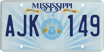 MS license plate AJK149