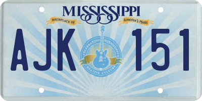MS license plate AJK151