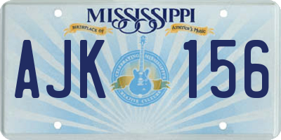 MS license plate AJK156