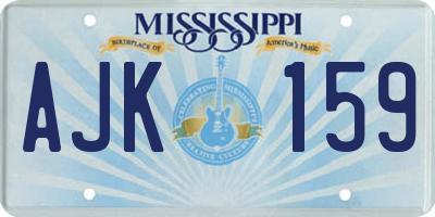 MS license plate AJK159