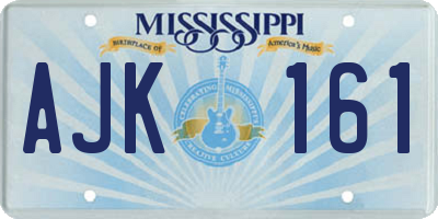 MS license plate AJK161