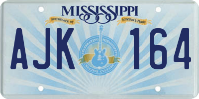MS license plate AJK164