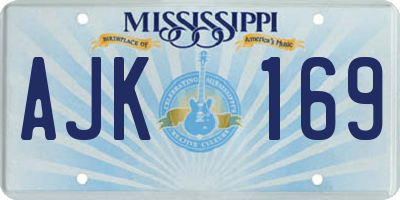 MS license plate AJK169