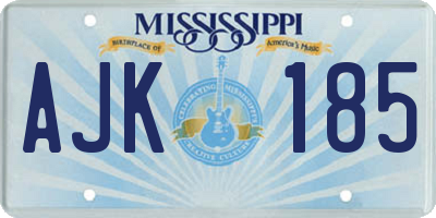 MS license plate AJK185