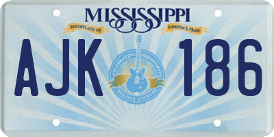 MS license plate AJK186