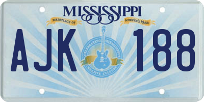 MS license plate AJK188