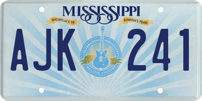 MS license plate AJK241