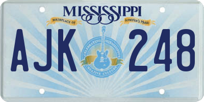 MS license plate AJK248
