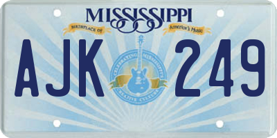 MS license plate AJK249