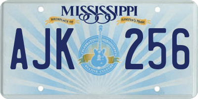 MS license plate AJK256