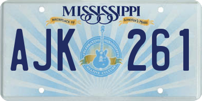 MS license plate AJK261