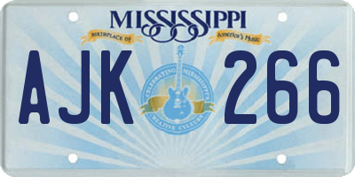 MS license plate AJK266