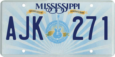MS license plate AJK271