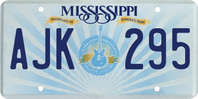 MS license plate AJK295