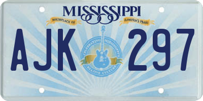 MS license plate AJK297